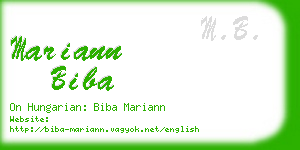 mariann biba business card
